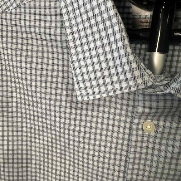 Goodfellow Co Mens Standard Fit Check Shirt Gray White Gingham Long Sleeve XXL - Picture 4 of 15